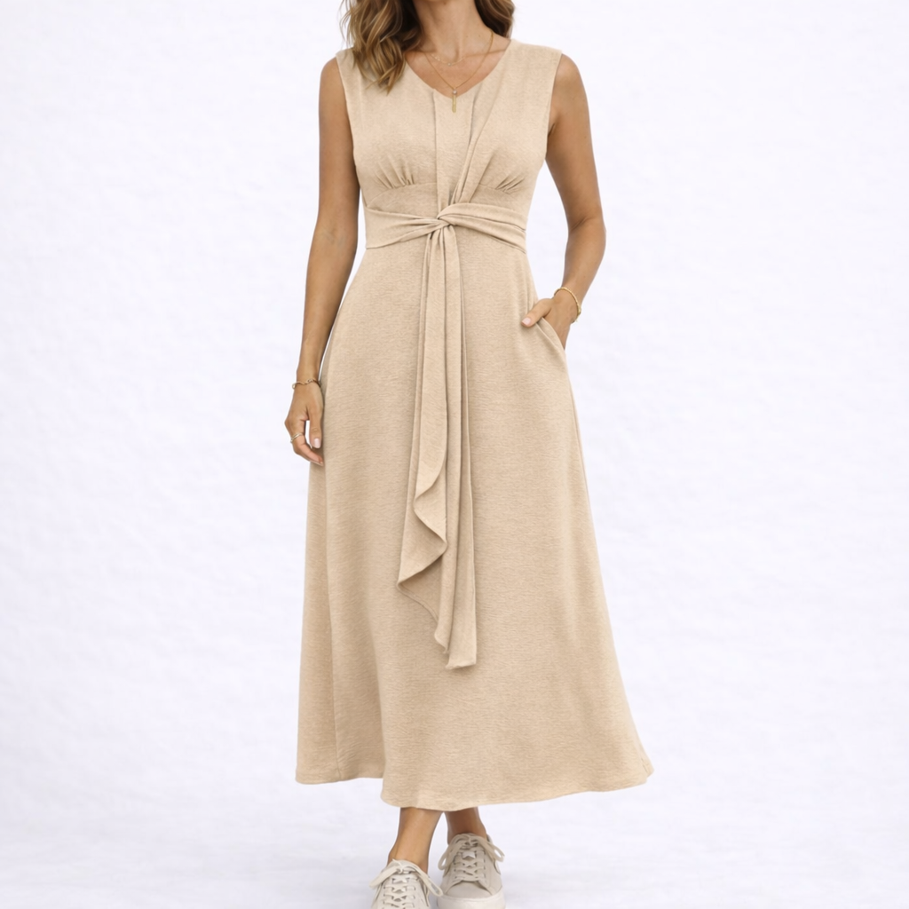 midi dress wanita gu sheath tie waist dress Sleeveless Women Staud Mercer Dress Black A sheer midi length Style:27483D Size:6 UK / 7 US
