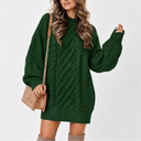 Women's Oversized Cable Knit Sweater with Long Sleeves
