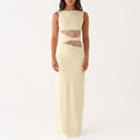 Women's Floral Lace Cut-Out Maxi Dress