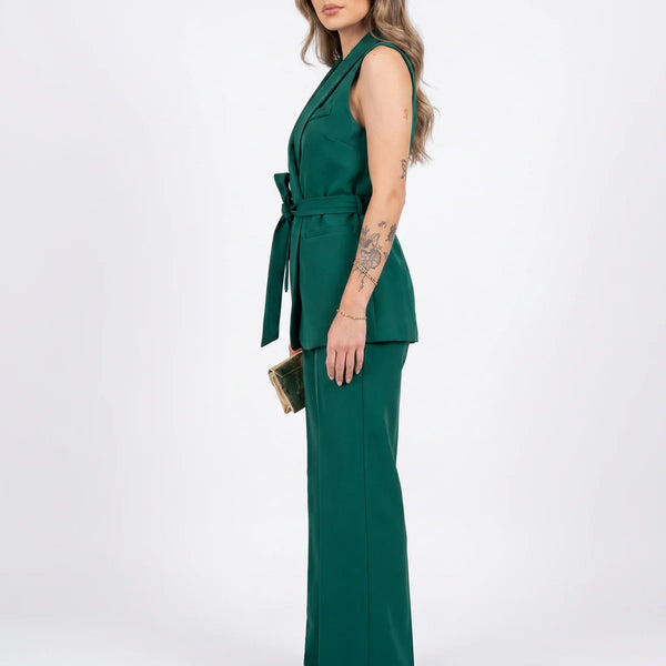 Women's Tailored Two-Piece Suit Set with Belt