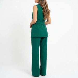 Women's Tailored Two-Piece Suit Set with Belt