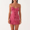 Elegant Floral Embroidered Mini Dress for Women