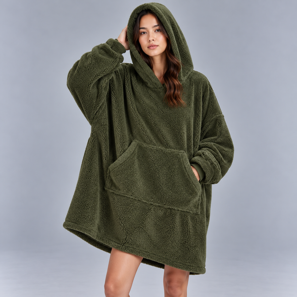 Women's Winter Oversized Fleece Hoodie – Ultra Warm & Cozy Sherpa Blanket Sweatshirt