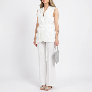 Women's Tailored Two-Piece Suit Set with Belt