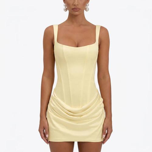 Women's Draped Satin Mini Dress