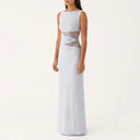 Women's Floral Lace Cut-Out Maxi Dress