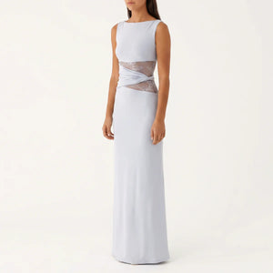 Women's Floral Lace Cut-Out Maxi Dress