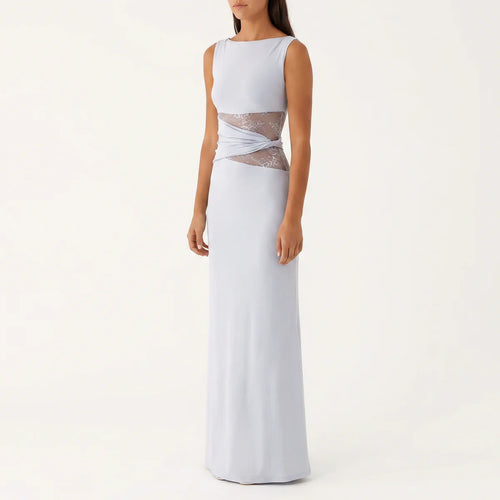 Women's Floral Lace Cut-Out Maxi Dress