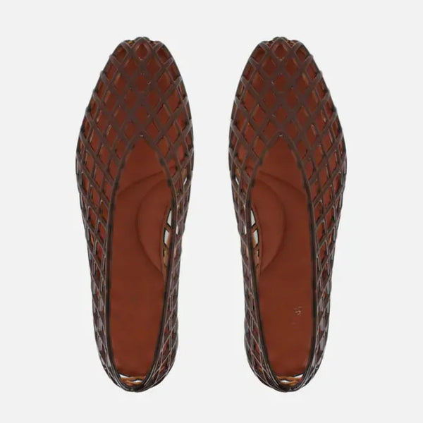 Women's Woven Jelly Ballet Flats | Breathable Summer Shoes