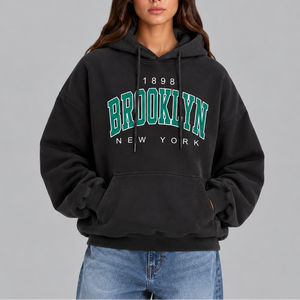 Women's  Brooklyn Oversized Hoodie – Casual Pullover Sweatshirt with Pockets