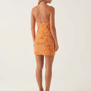 Elegant Floral Embroidered Mini Dress for Women