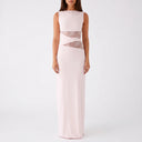 Women's Floral Lace Cut-Out Maxi Dress