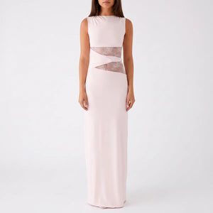 Women's Floral Lace Cut-Out Maxi Dress