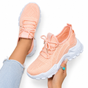 Women's Orthopedic Knit Sneakers with Lace-Up Design