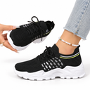 Women's Orthopedic Knit Sneakers with Lace-Up Design