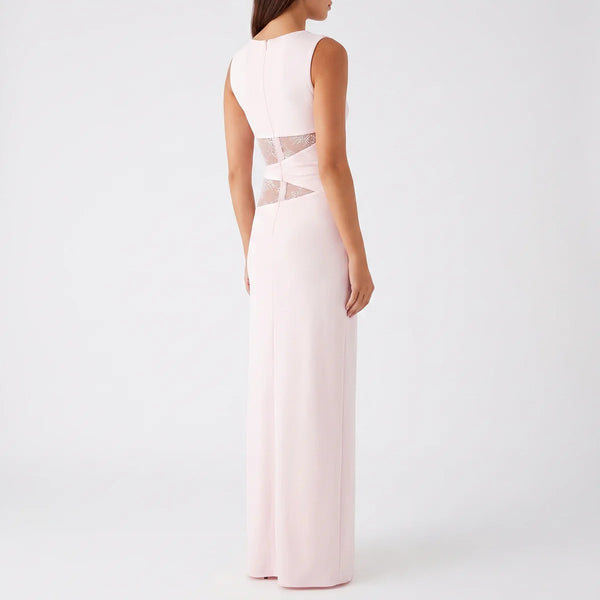 Women's Floral Lace Cut-Out Maxi Dress