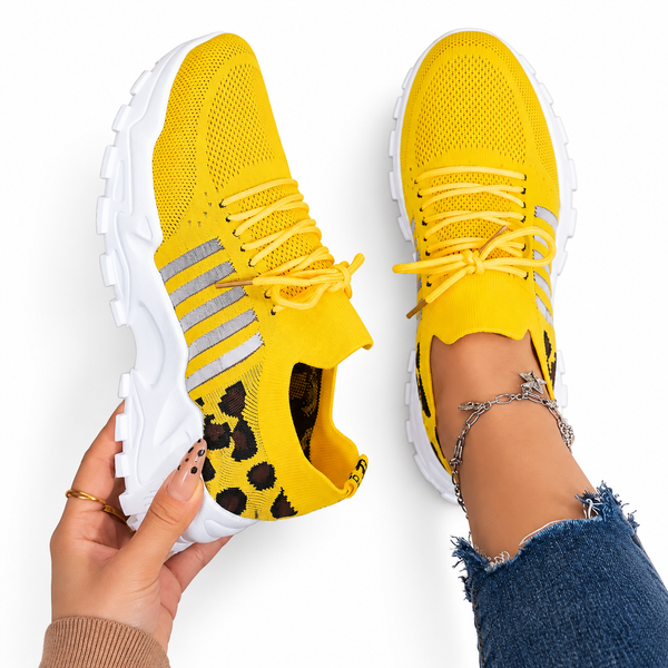 Women's Orthopedic Knit Sneakers with Lace-Up Design