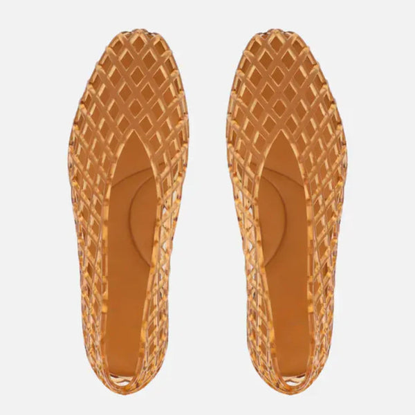 Women's Woven Jelly Ballet Flats | Breathable Summer Shoes