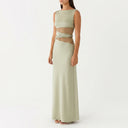 Women's Floral Lace Cut-Out Maxi Dress