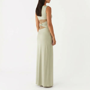 Women's Floral Lace Cut-Out Maxi Dress