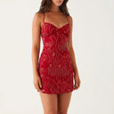 Elegant Floral Embroidered Mini Dress for Women