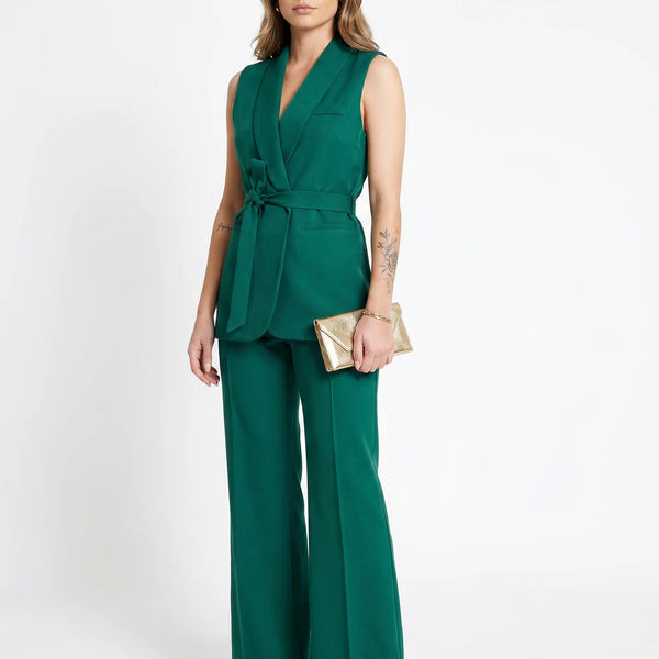 Women's Tailored Two-Piece Suit Set with Belt