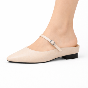 Women’s Pointed Vegan Leather Mule Flats – Elegant Everyday Fit