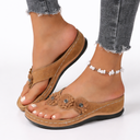 Women’s Floral Orthopedic Summer Sandals – Cushioned Support