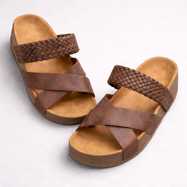 Women’s Orthopedic Sandals – Braided Cross Strap Support