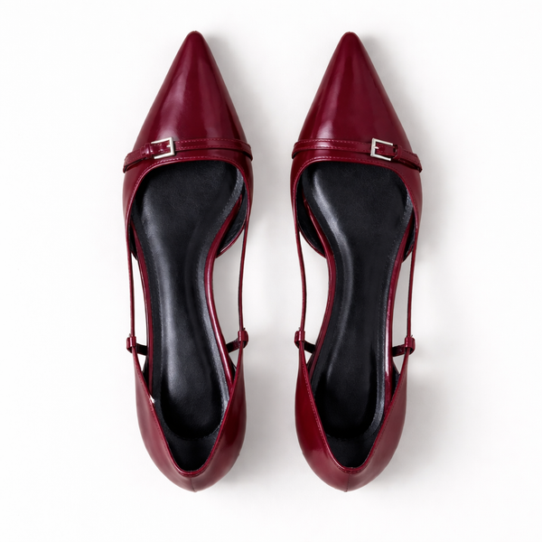Women’s Patent Slingback Heels — Elegant Pointed Toe