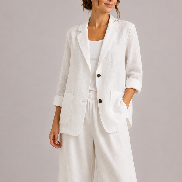 Women's Linen Blazer – Lightweight Elegant Casual Jacket
