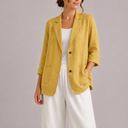 Women's Linen Blazer – Lightweight Elegant Casual Jacket