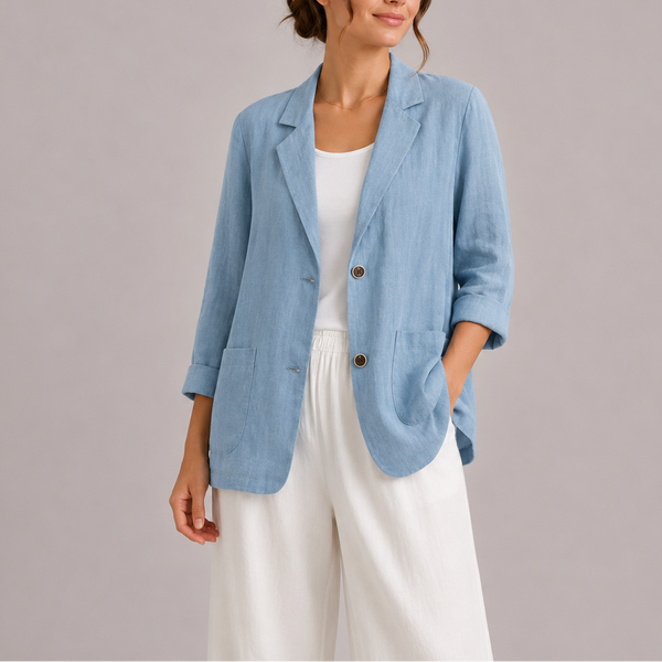 Women's Linen Blazer – Lightweight Elegant Casual Jacket