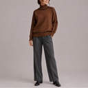 Women’s Turtleneck Sweater – Contrast Trim Knit Jumper