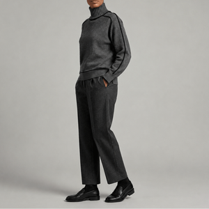 Women’s Turtleneck Sweater – Contrast Trim Knit Jumper