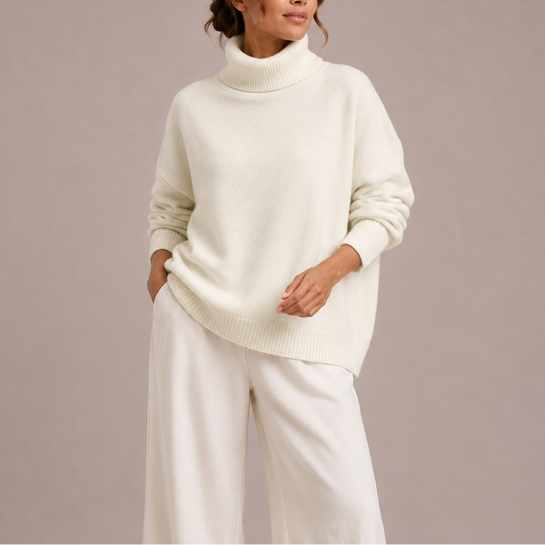 Women’s Oversized Turtleneck Sweater – Relaxed Knit Jumper