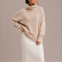 Women’s Oversized Turtleneck Sweater – Relaxed Knit Jumper
