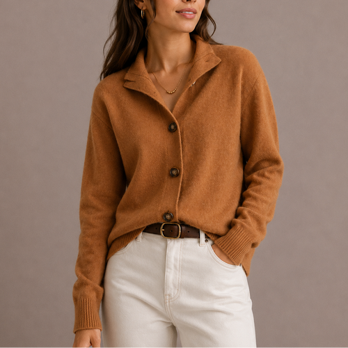 Women’s Collared Knit Cardigan – Soft Button-Up Sweater