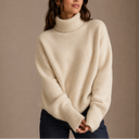 Women’s Oversized Turtleneck Sweater – Soft Relaxed Knit Jumper