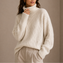Women’s Textured Turtleneck Sweater – Soft Winter Knit Jumper