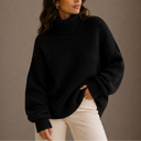 Women’s Chunky Turtleneck Sweater – Oversized Knit Jumper