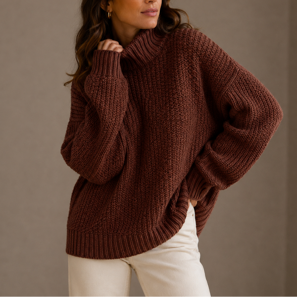 Women’s Chunky Turtleneck Sweater – Oversized Knit Jumper