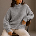 Women’s Chunky Turtleneck Sweater – Oversized Knit Jumper