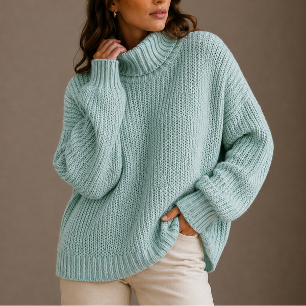 Women’s Chunky Turtleneck Sweater – Oversized Knit Jumper
