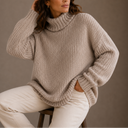 Women’s Chunky Turtleneck Sweater – Oversized Knit Jumper