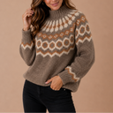 Women’s Fair Isle Turtleneck Sweater – Nordic Winter Knit Jumper