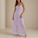 Women’s Floral Lace Maxi Dress – Elegant Sleeveless Evening Dress