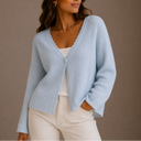 Women’s Knit Cardigan – V-Neck Lightweight Button-Up Style