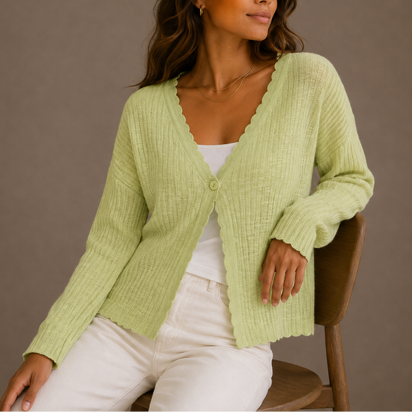 Women’s Knit Cardigan – V-Neck Lightweight Button-Up Style