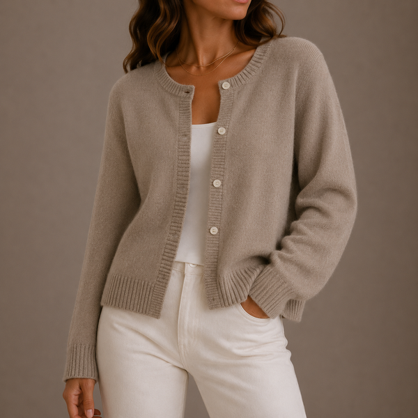 Women’s Knit Cardigan – Soft Button-Up Long Sleeve Round Neck Sweater